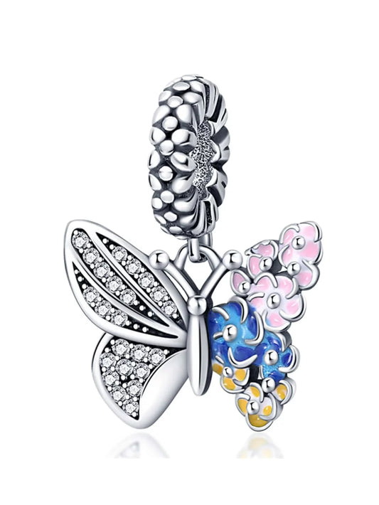 Sparkling Flower Butterfly Charm/Pendant