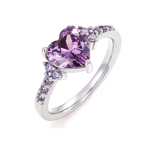 Passionate Purple Heart Ring