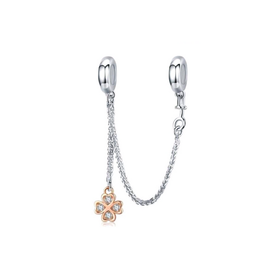 Clover Safety Chain - Rose Gold