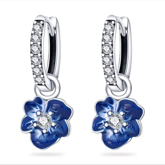 Blue Panzy Elegance Earrings