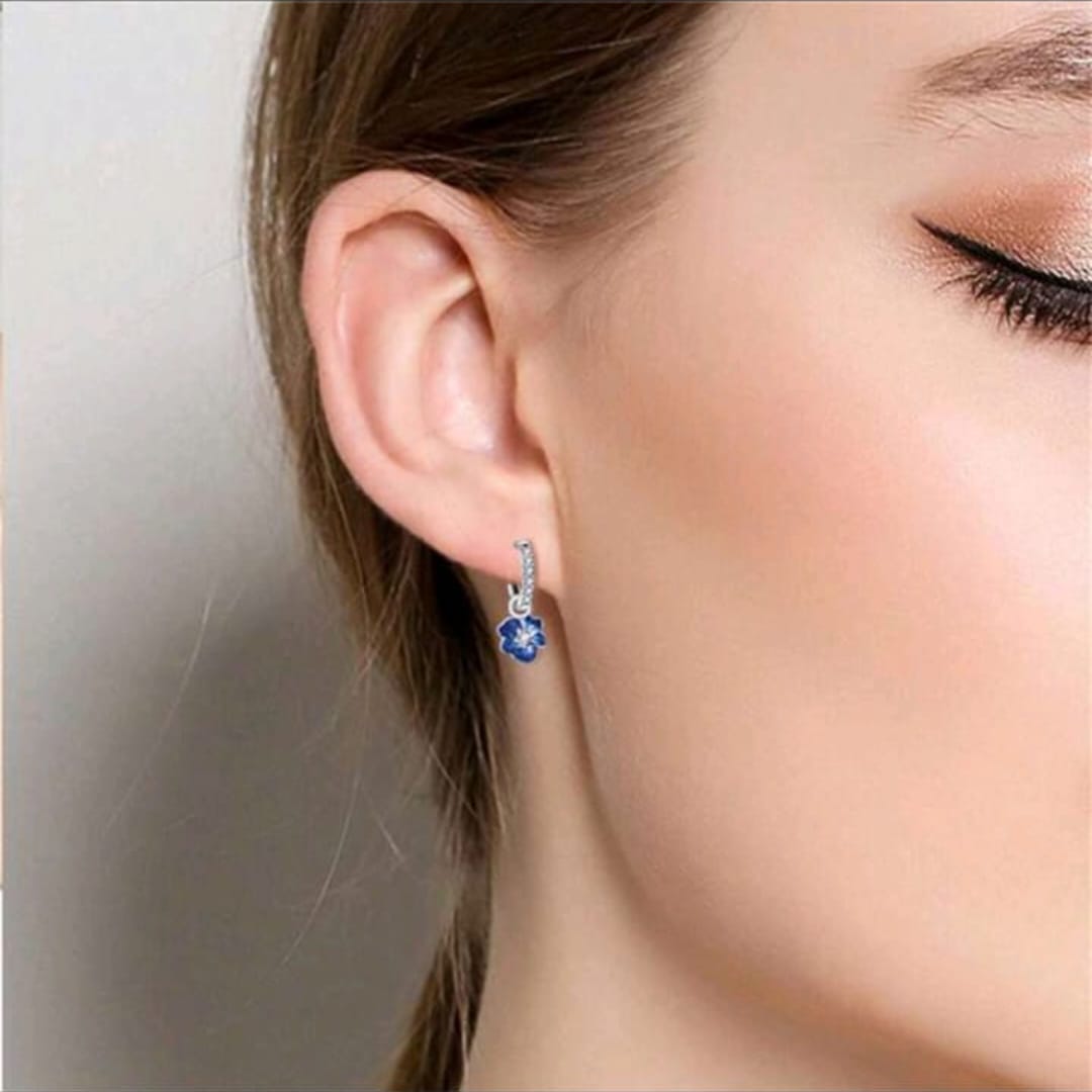 Blue Panzy Elegance Earrings
