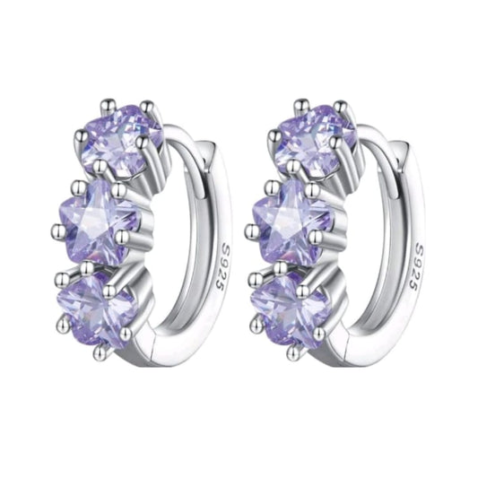 Serenity Blossoms Earrings - Lilac with CZ