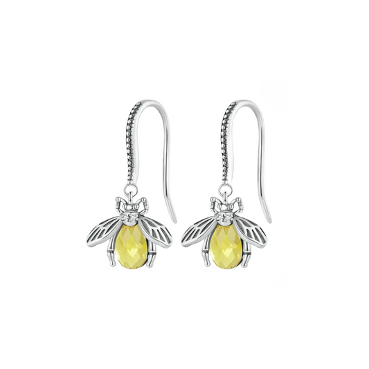 Yellow Bee Dangle Earrings